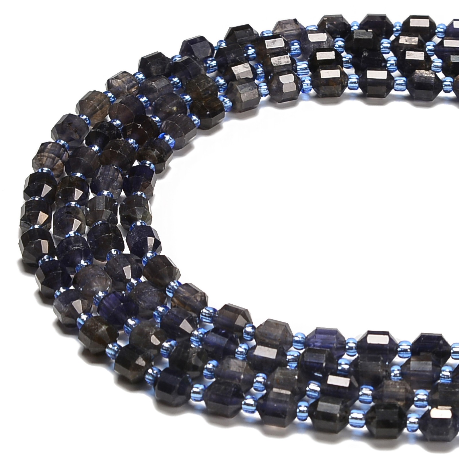 Iolite Faceted Off Round Beads Size 6mm 15.5” Strand (6mm)