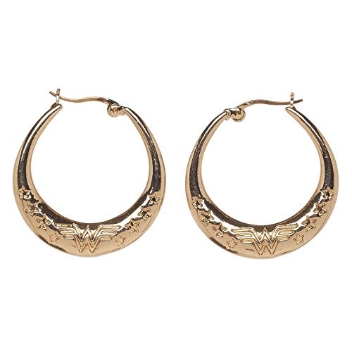 Wonder Woman Hoop Earrings Superhero Official DC Jewelry