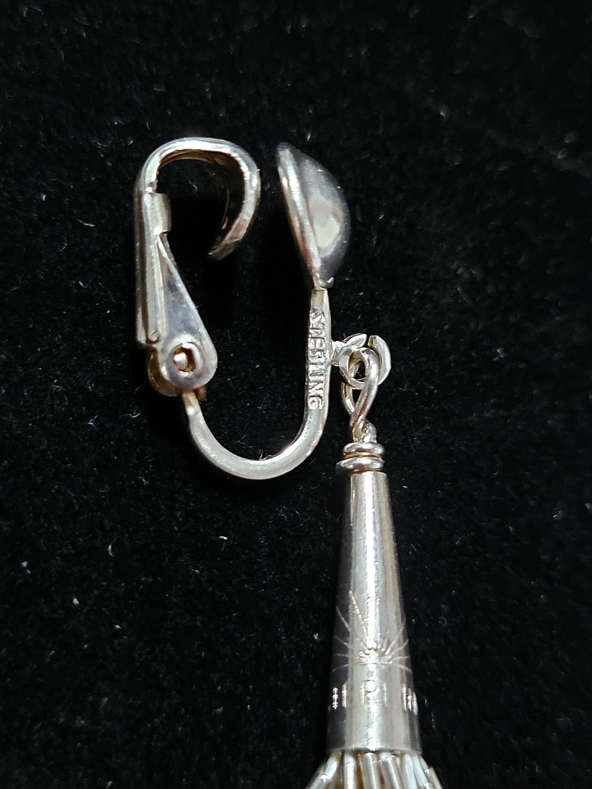 Native American Liquid Sterling Silver Earrings Southwestern Vtg