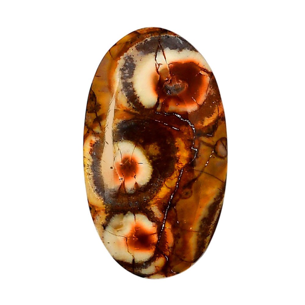 Natural Mexican Bird Eye 20.3×35.4×6 mm Oval Shape Polished Gemstone LS92-05745