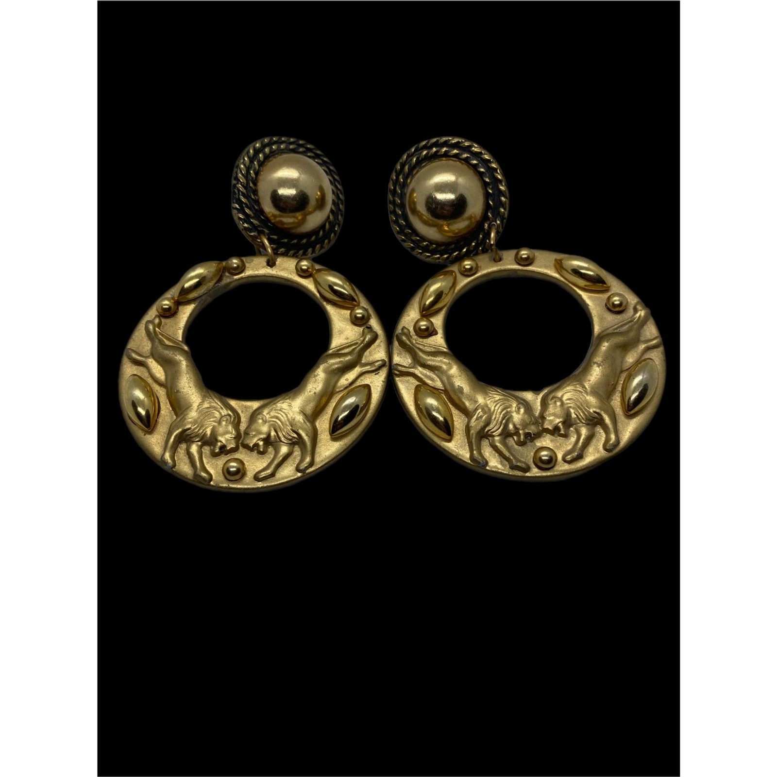 Vintage Jeff Lieb Runway Designer Signed Unique Clip Earrings One of a Kind