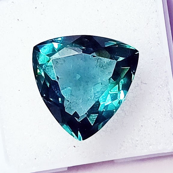 11.70 Ct Natural Green Amethyst Trillion Cut Certified Loose Gemstone ~Free Gift
