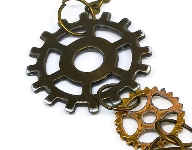 82cm Upcycled Steampunk necklace, Statement Steampunk Necklace Jewellery
