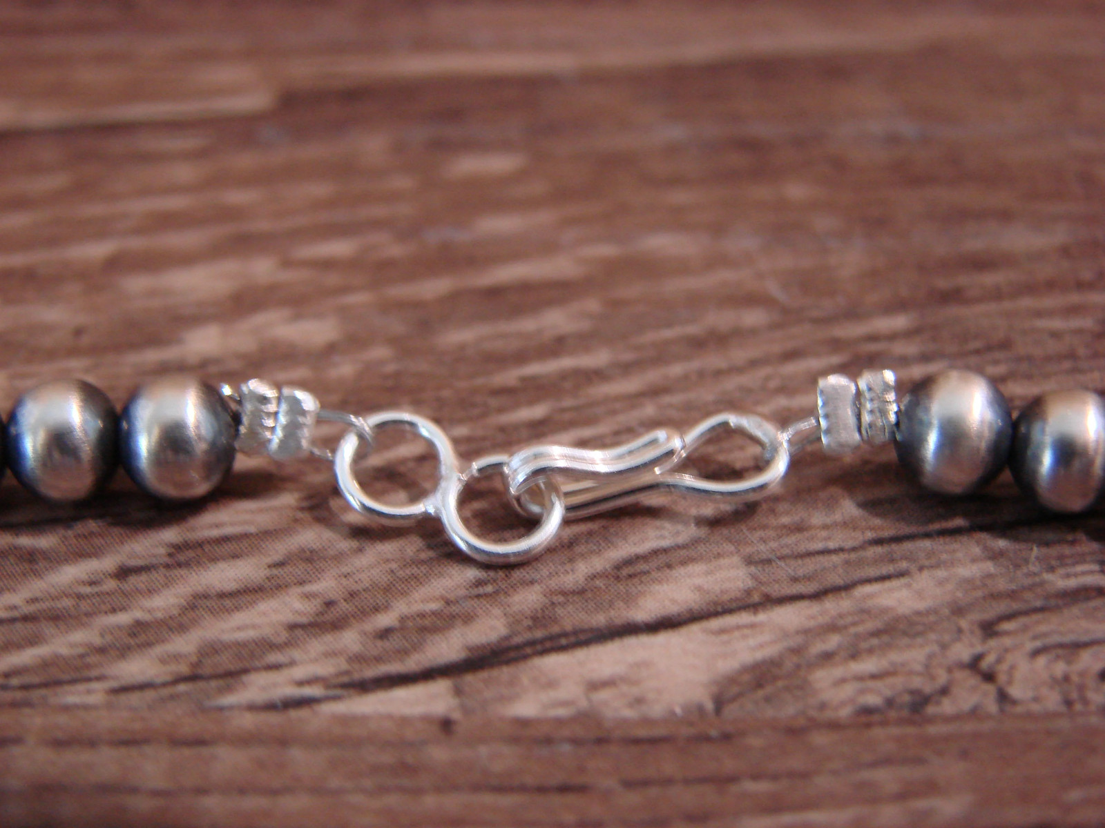 Native American Sterling Silver 24″ Navajo Pearl Necklace by I. John