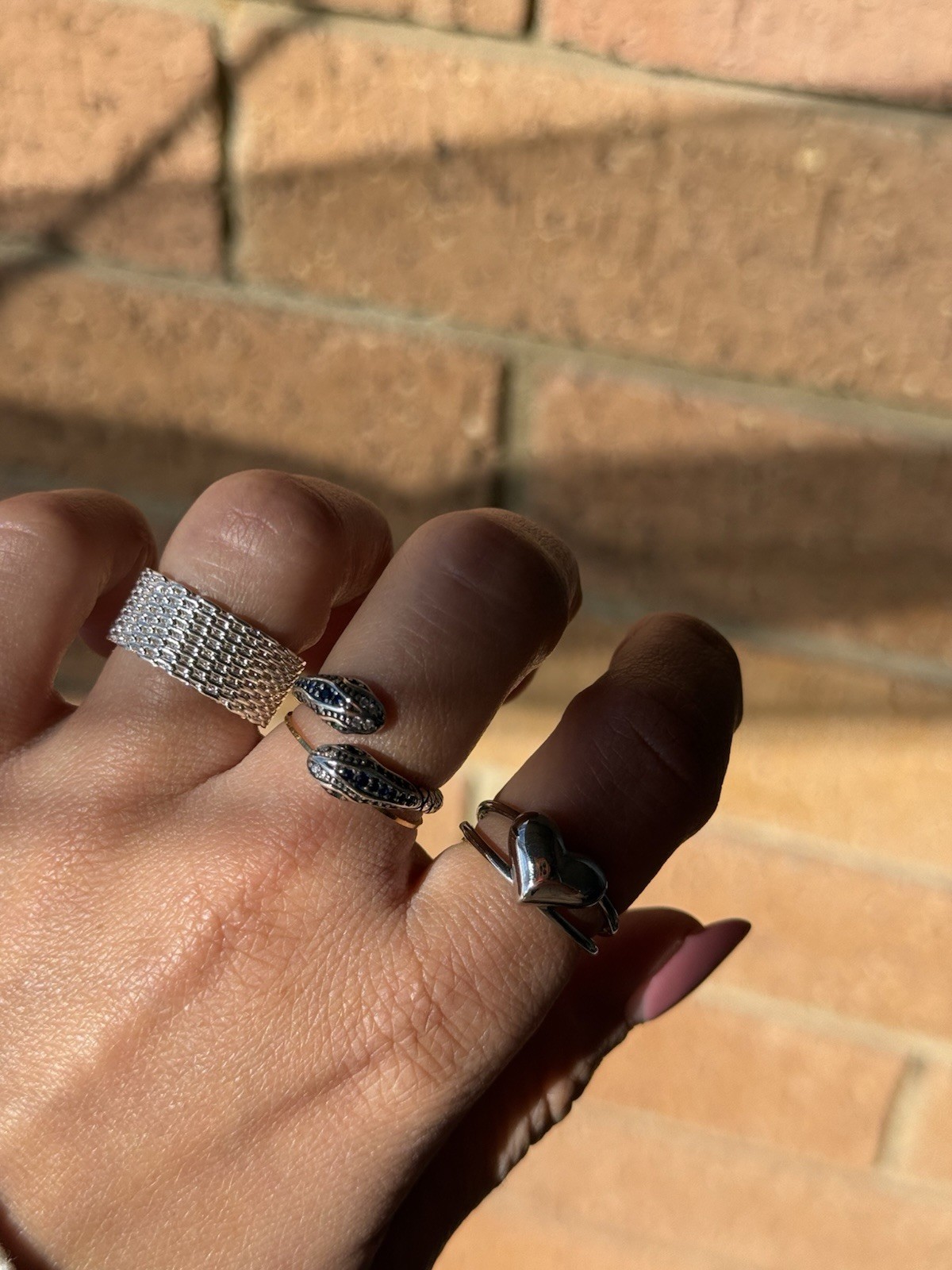 ✨ silver mesh chain ring 925 stamped size 6 ✨