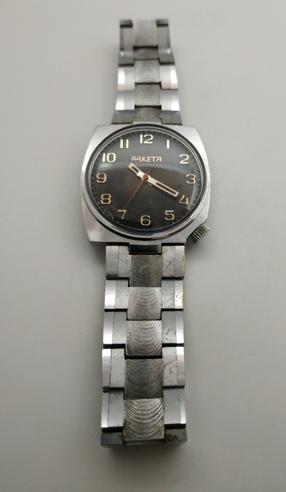 Men’s Dress Vintage USSR Watch RAKETA Mechanical 2609.HA Retro Soviet Black Dial