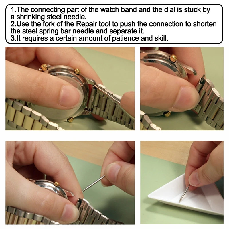 360pcs Watch PINS SPRING BARS Band Strap Link 8-25mm Repair Kit Stainless