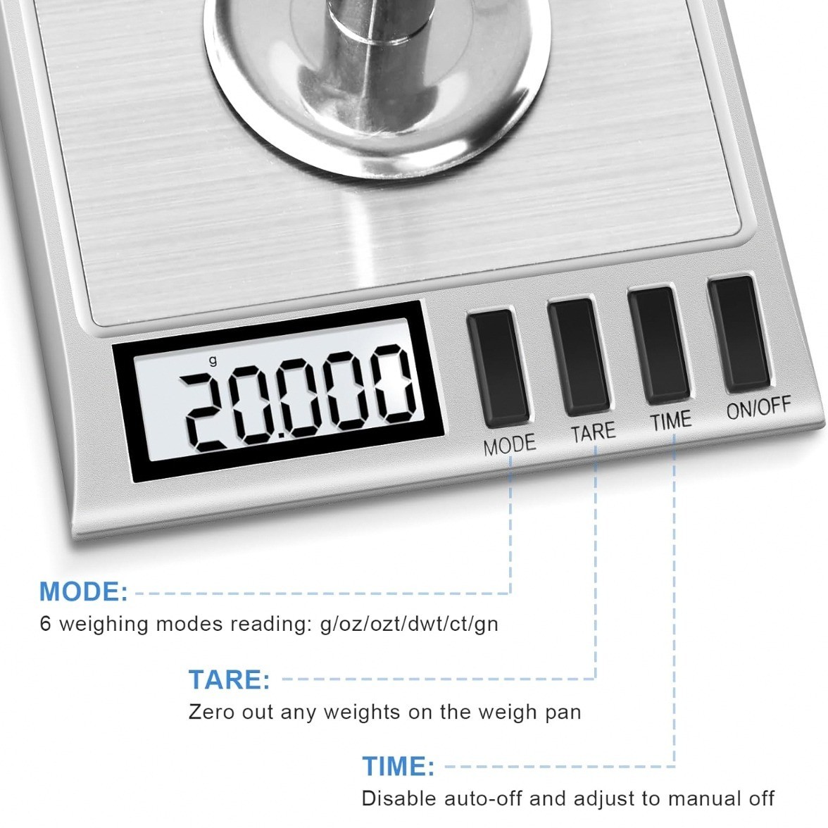 Báscula Digital de Miligramos Alta Precisión 50g 0.001g Portátil Joyería Plata
