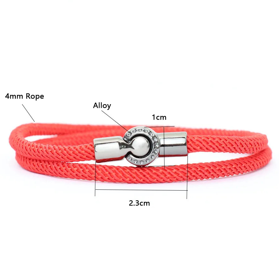 Simple Style Men Rope Bracelet Magnet Buckle Bilayer Outdoor Sports Nautical