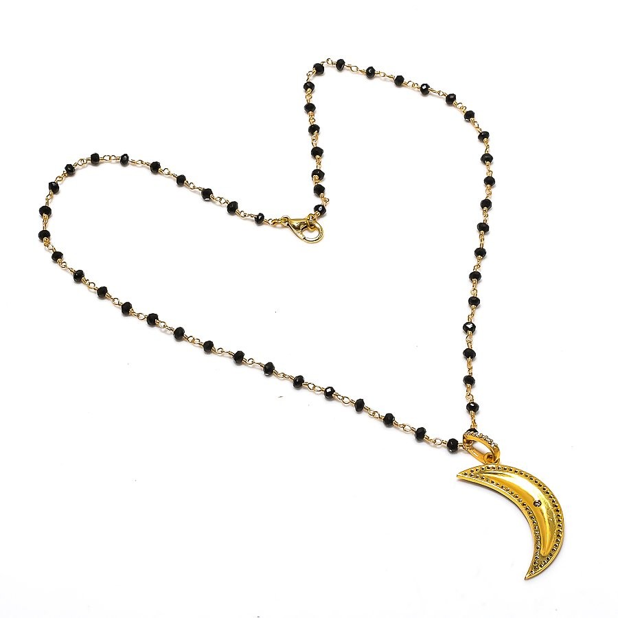 Necklace Moon Look, Spinel Gemstone 925 Sterling Silver Jewelry 20″ l497