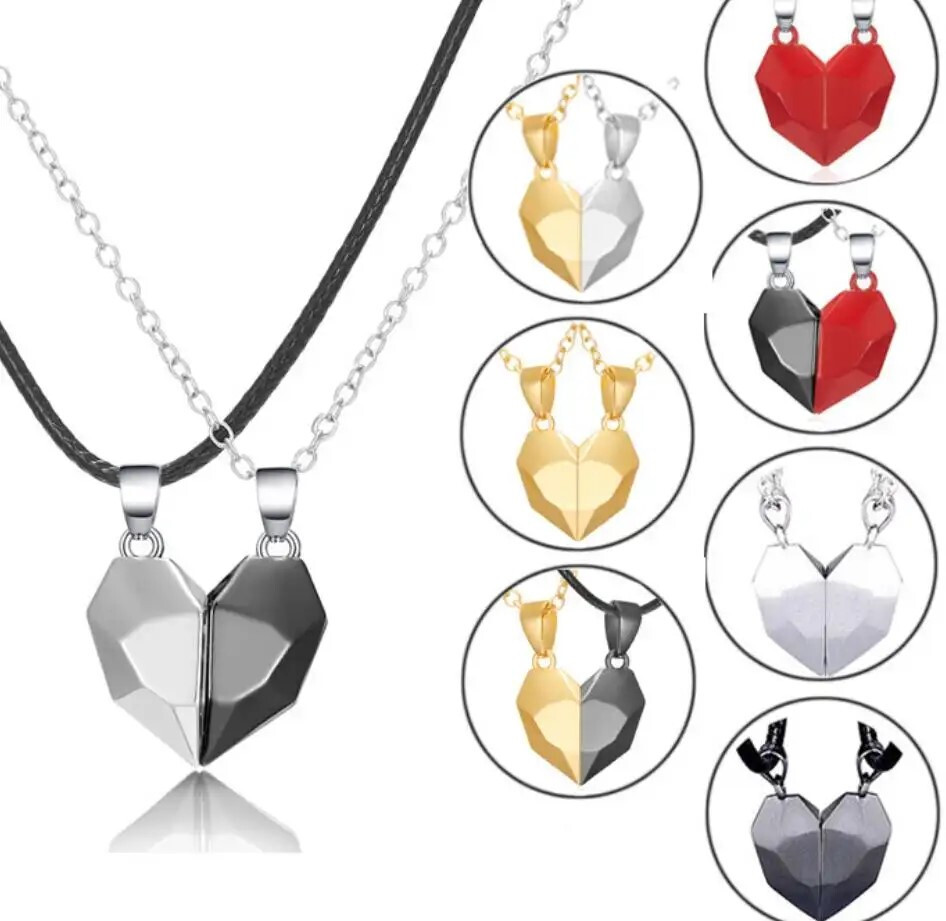 Heart Magnet Necklace Set for Couples – Ideal Gift for Boyfriend, Girlfriend, Sp