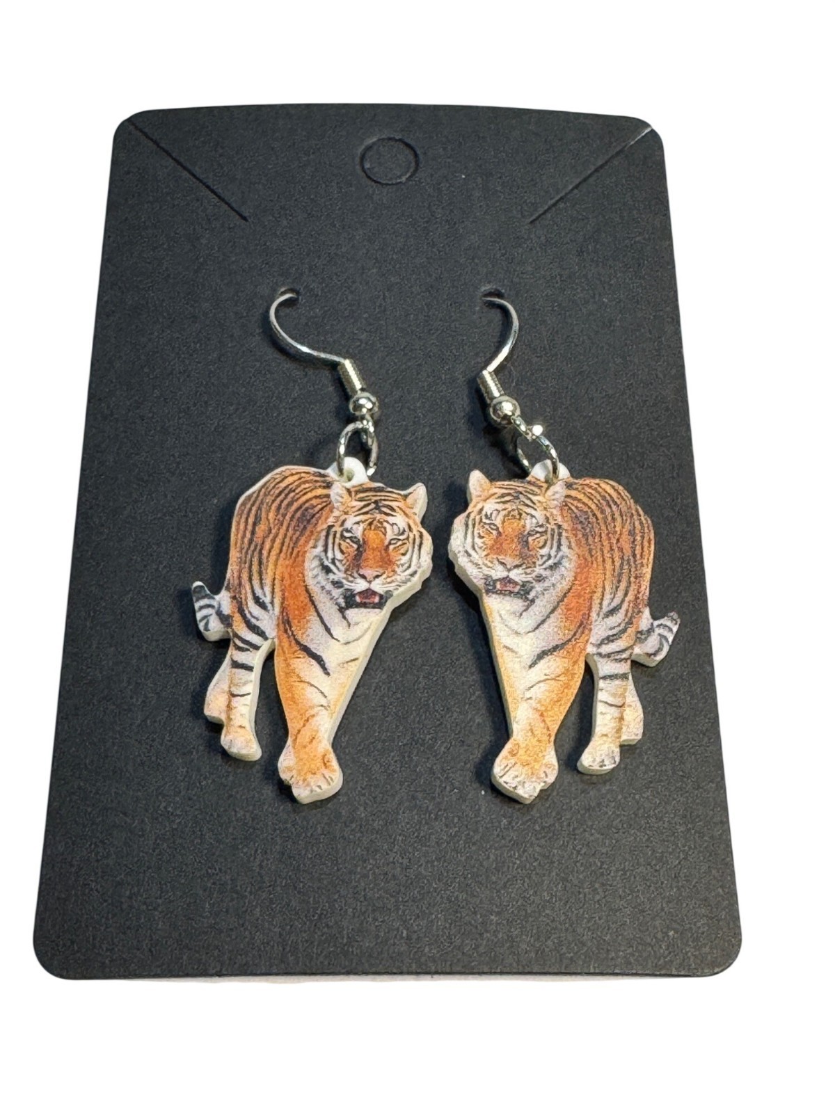 Tiger Dangle Earrings Lightweight Drop Fashion Jewelry Animal Print Ideal Gift