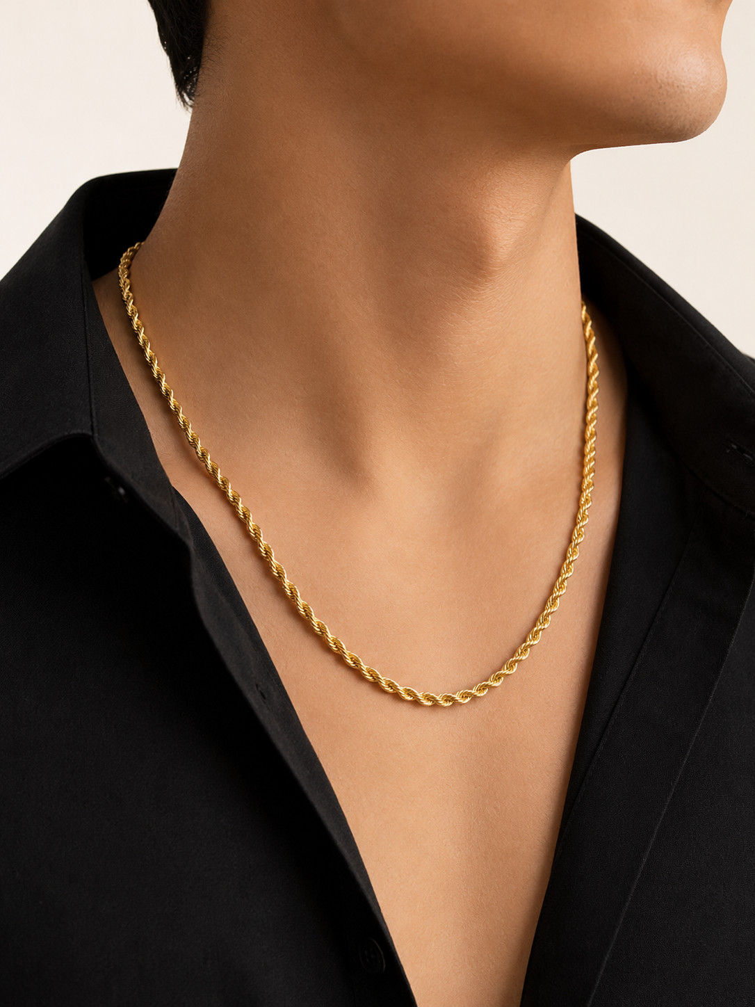 14K Gold Plated Rope Chain Necklace 18-30” 2mm-10mm Unisex Chain