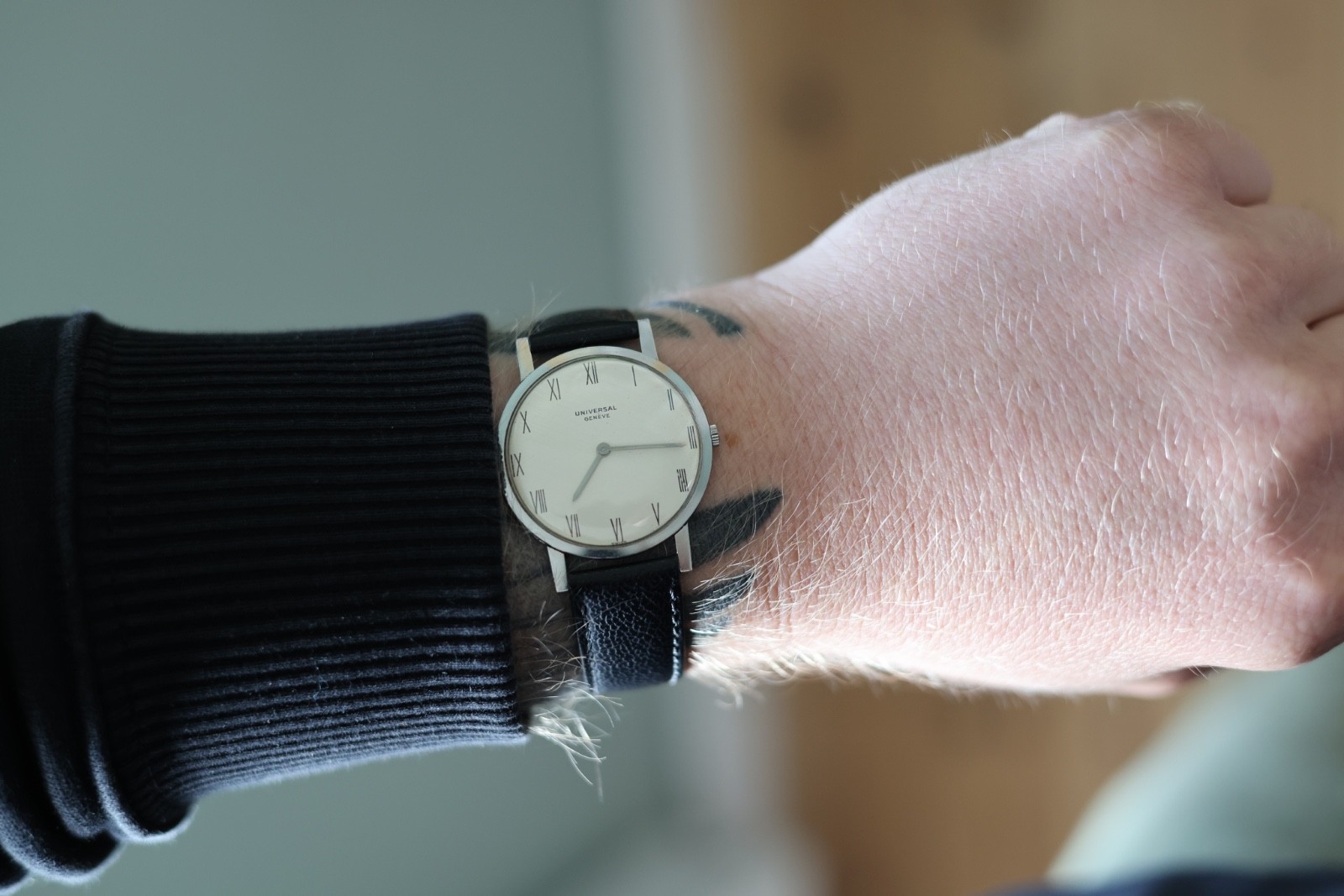 Universal Geneve ultra thin Calatrava-style mechanical hand wound 1970’s vintage