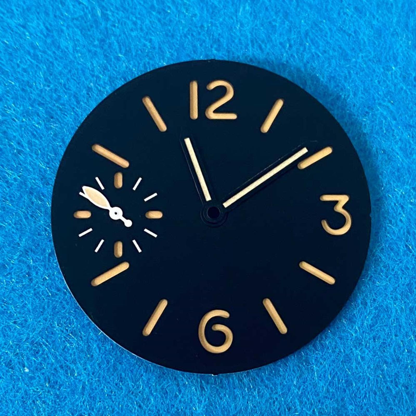34.5mm Green Luminous Watch Dial With Watch Hands For ETA 6497 ST3600 Movement s