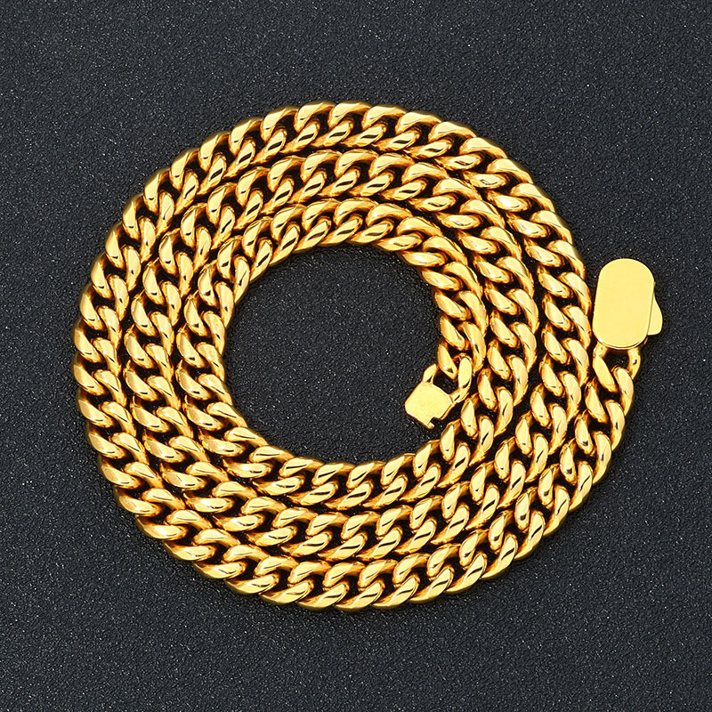 Fashion Mens Cuban Link Chain Stainless Steel Necklace Hip Hop Jewelry for Men