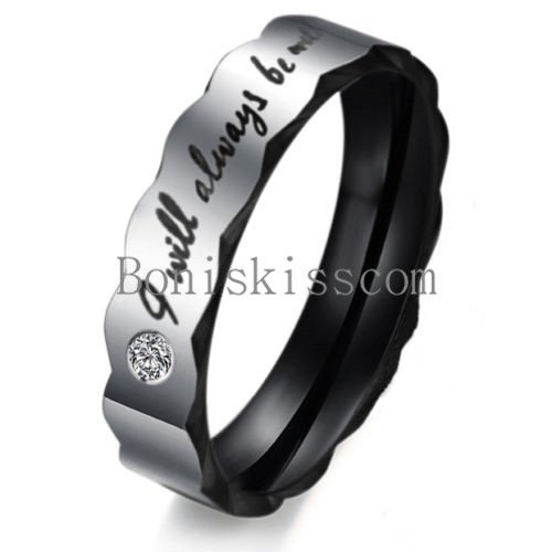 ” I Will Always Be with You ” Couples Love Engagement Promise Ring Wedding Band