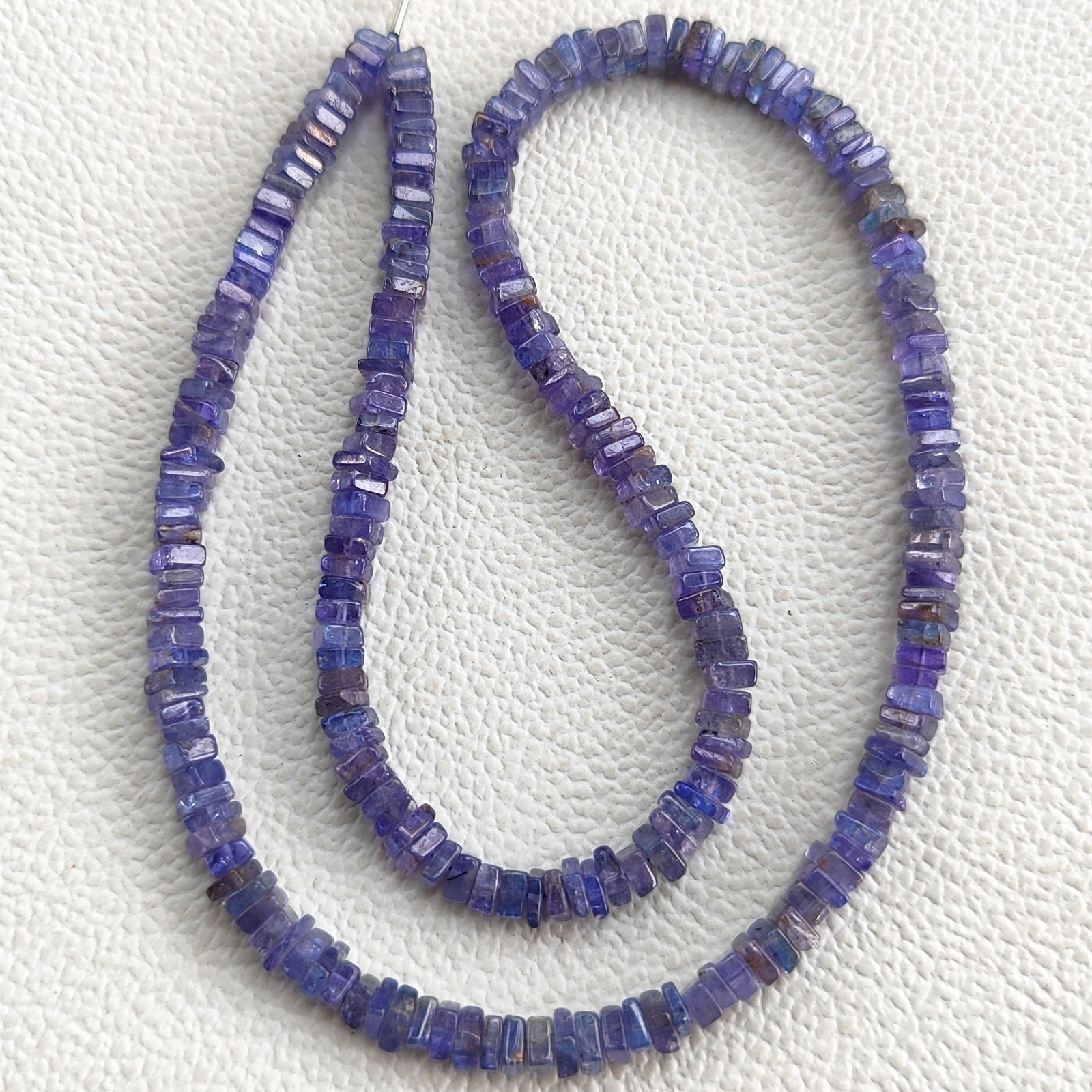 Tanzanite Gemstone Beads 4mm Smooth Heishi Square Spacer 16″ Strand Tanzania