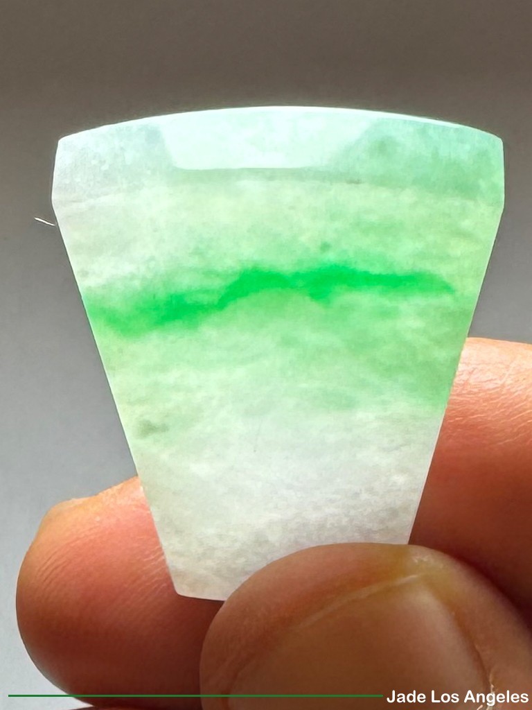 Plain Safe 平方平安 Apple Green Jadeite Jade 18K white Gold Diamond Pendant 45.23ct