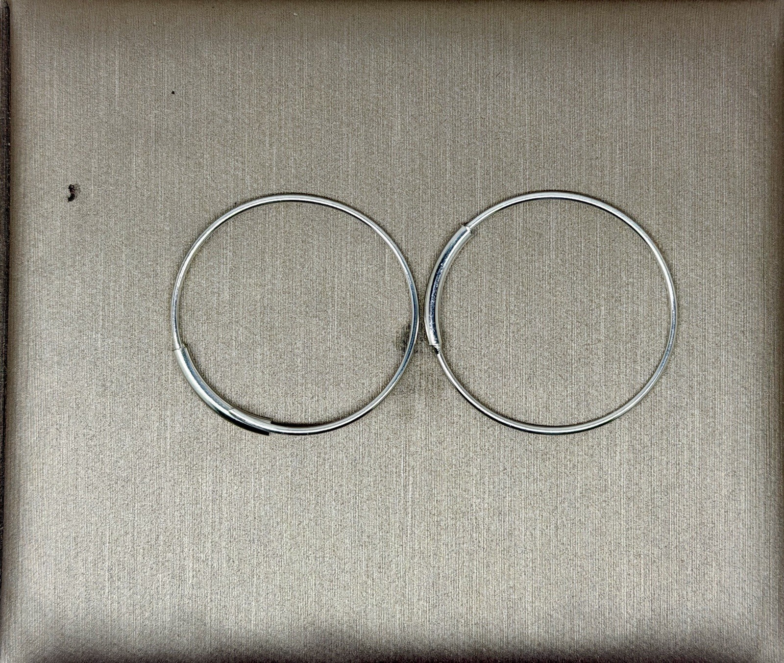 0.9” Light 24mm X 0.8mm Thin Sterling Silver 925 Endless Hoop Earrings Earring