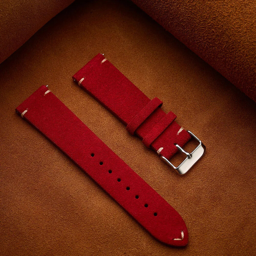 Vintage Matte Velvet Genuine Leather Strap 14 16 18mm 20mm 22mm Watch Band Belt
