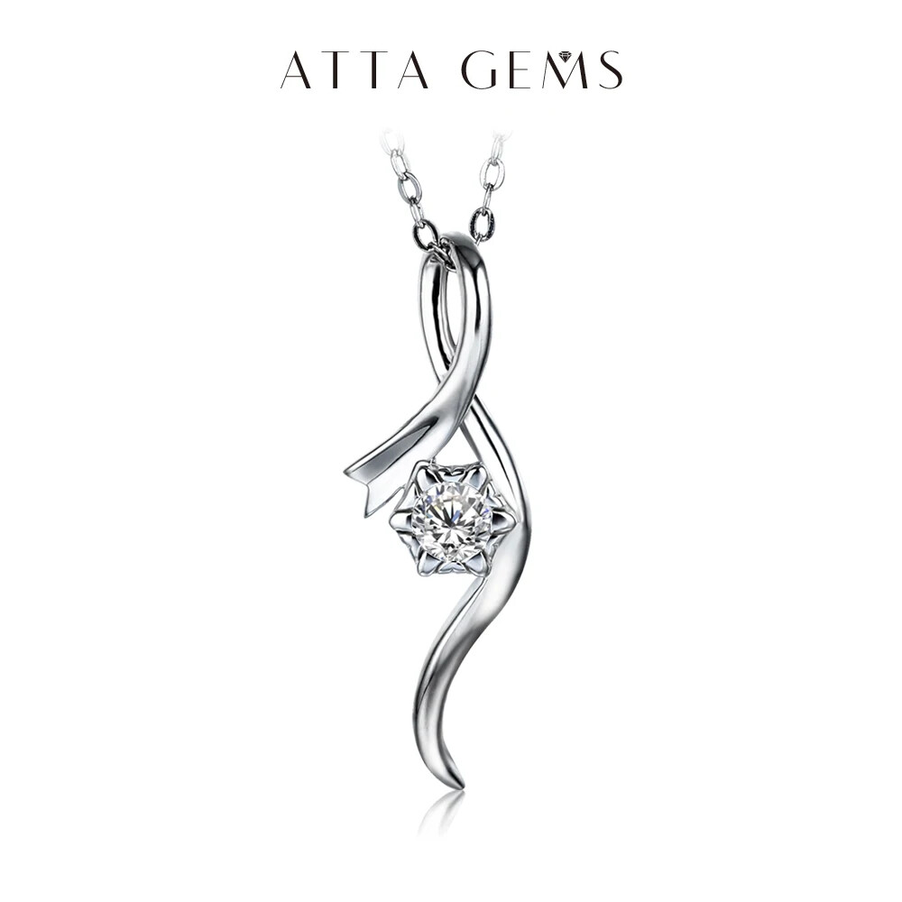 Moissanite Pendant Necklace 925 Sterling Silver Pendant Gift for Her