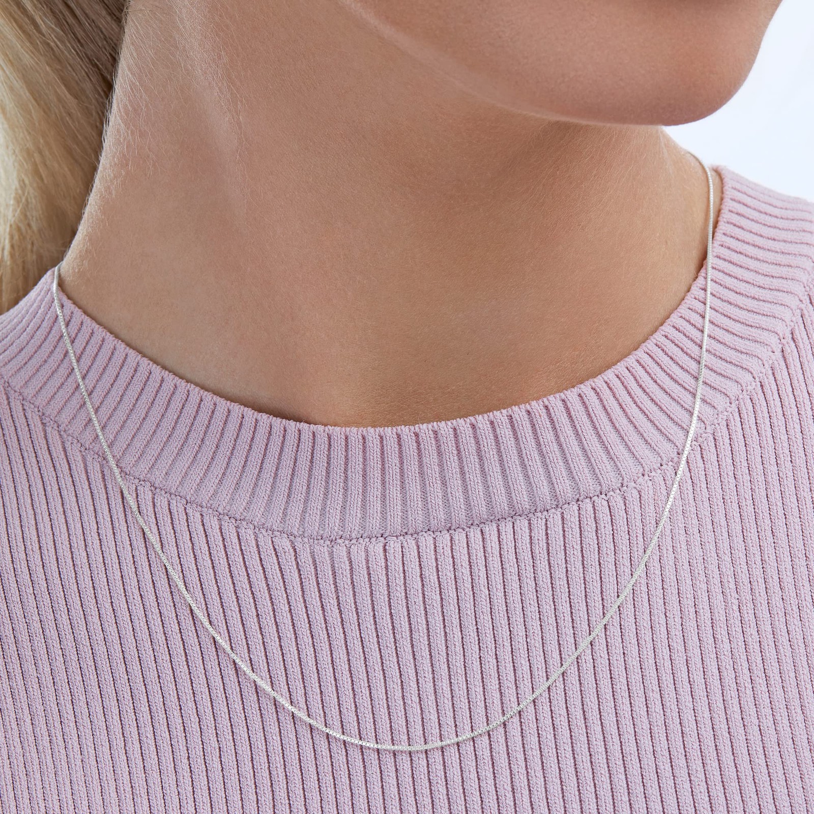 Sterling Silver Thin 0.8mm Box Chain Necklace 18 Inch Pendant Chain