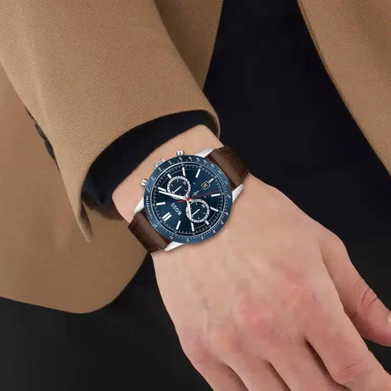 Original Hugo Boss Allure 1513921 Men’s 44mm Chronograph Watch Blue Dial