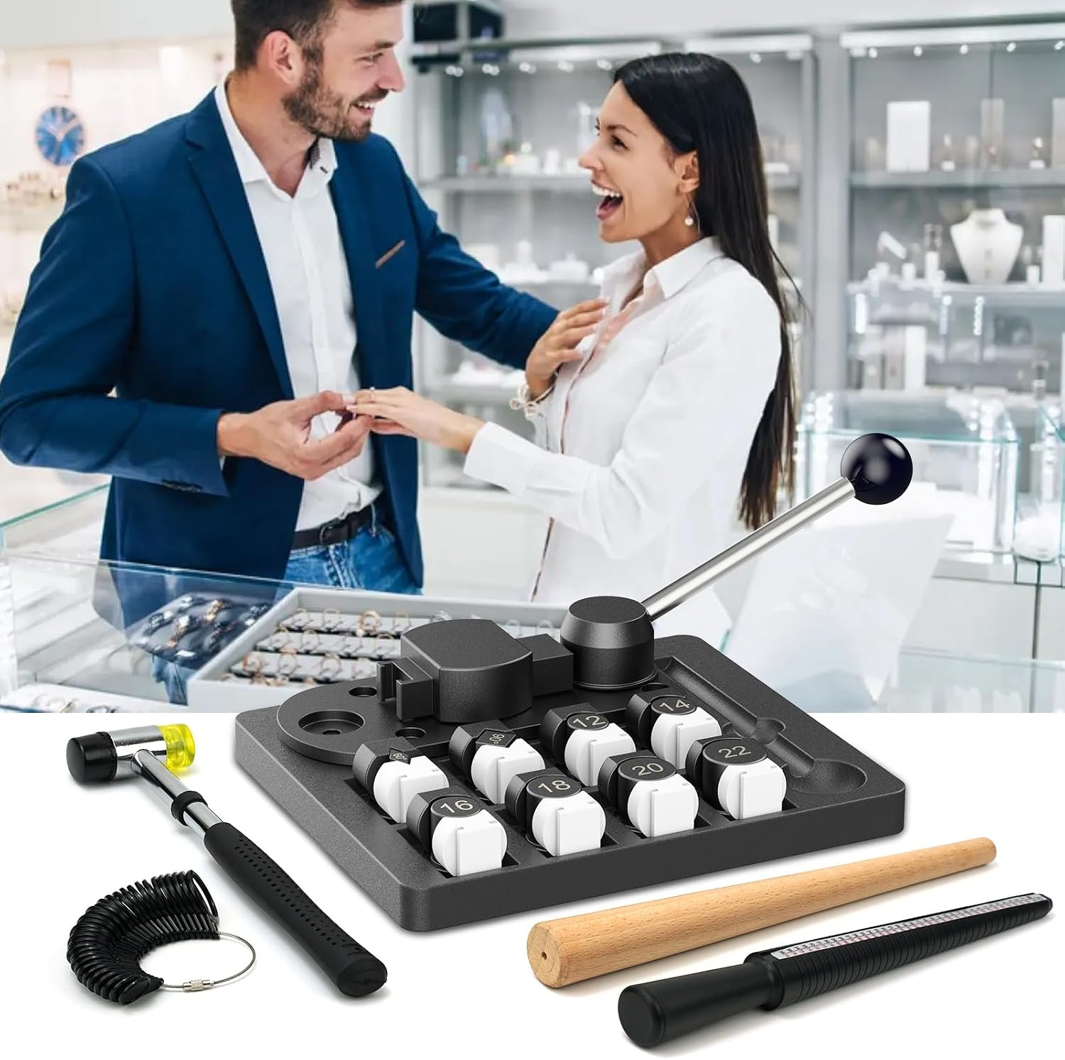 Ring Bending Tool, Ring Bender with Nylon Dies Rings Making Tool, Rings Measurem
