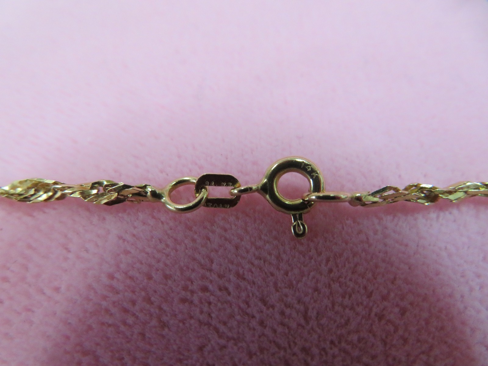 21.5″ 14K Solid Yellow Gold Twisted Chain Necklace 3.97Grams