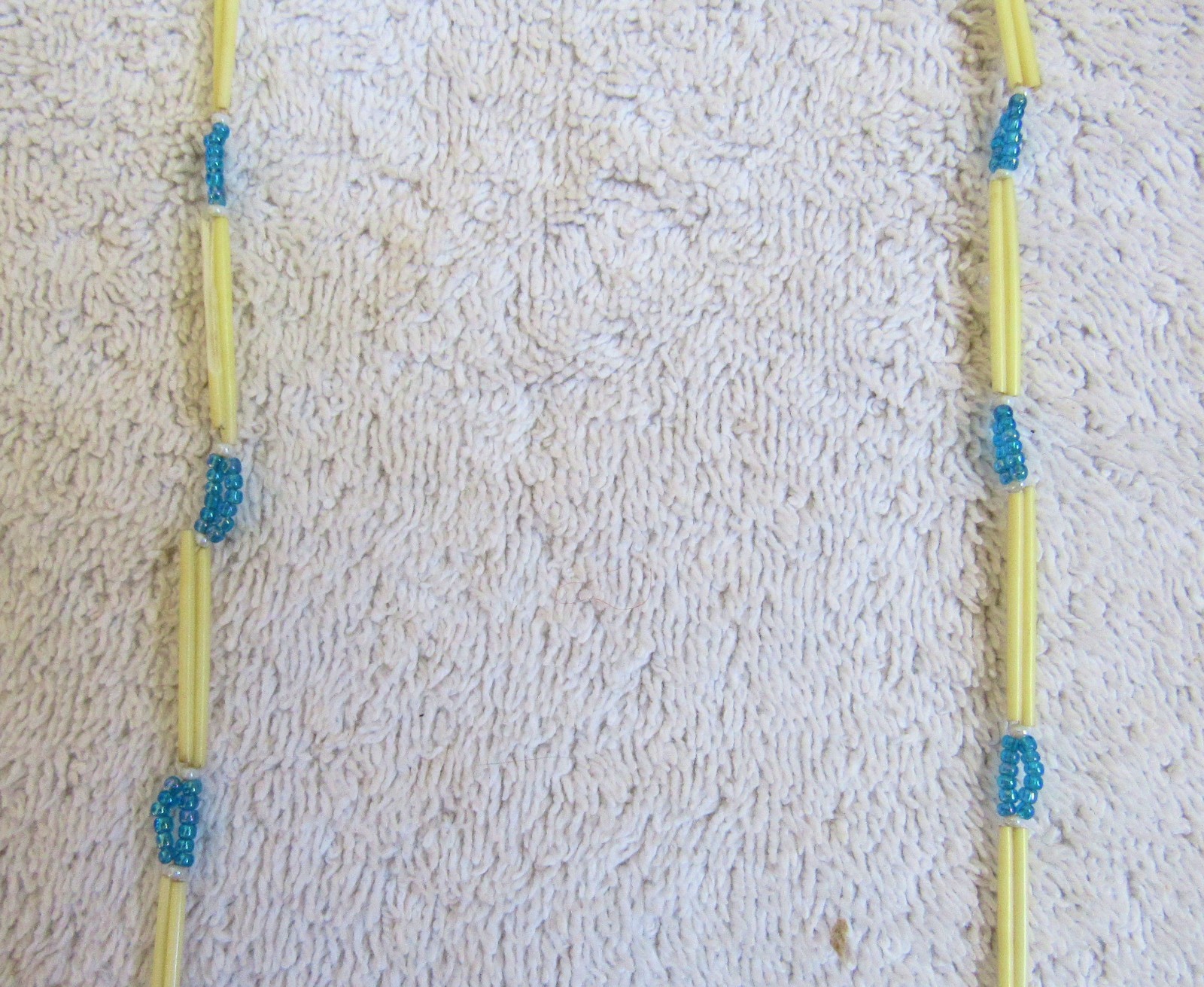 Old Sioux Indian Porcupine Quill & Beads Beadwork Medallion Pendants & Necklace