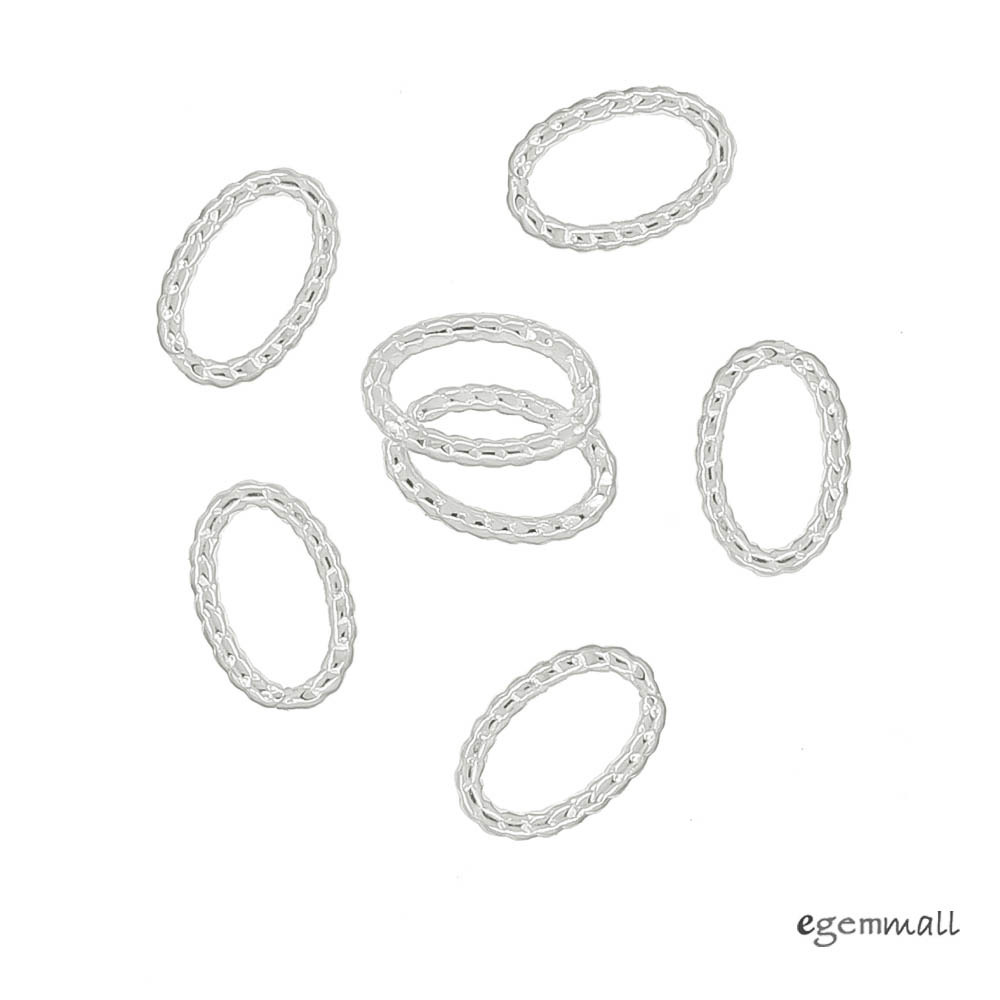 20 Sterling Silver Rope Closed Oval Jump Ring 4x6mm 20ga 0.82mm #99379