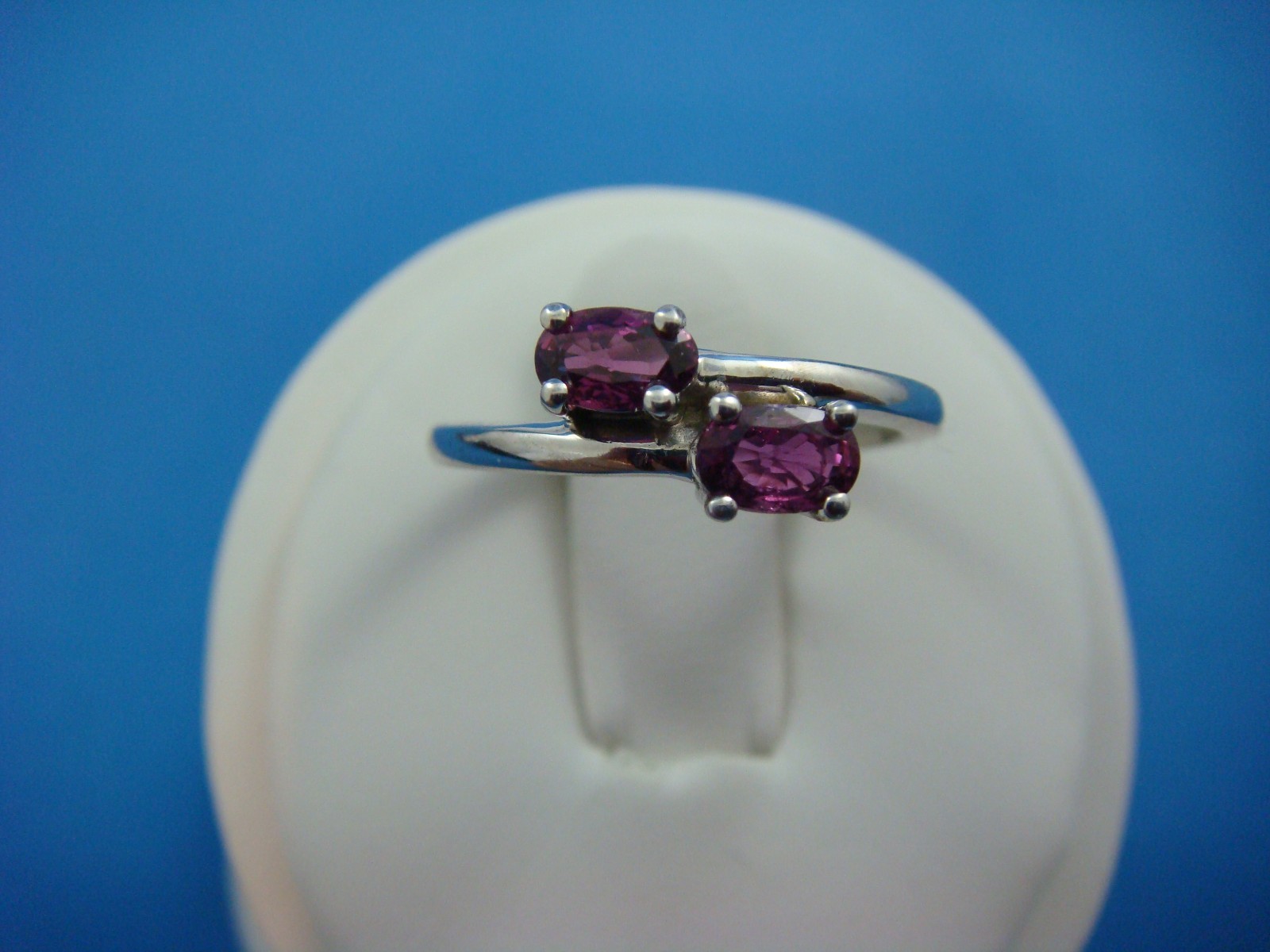 14K WHITE GOLD “EVER US” DESIGN RED TOURMALINE 0.50 CT T.W. LADIES RING SIZE 6