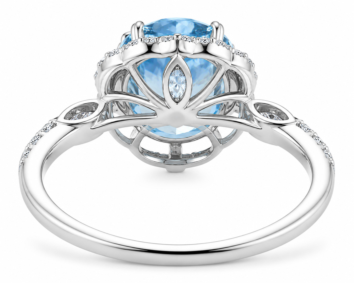 6 CT Oval Cut Sky Blue Topaz Gemstone Ring, Natural Blue Gemstone Rings