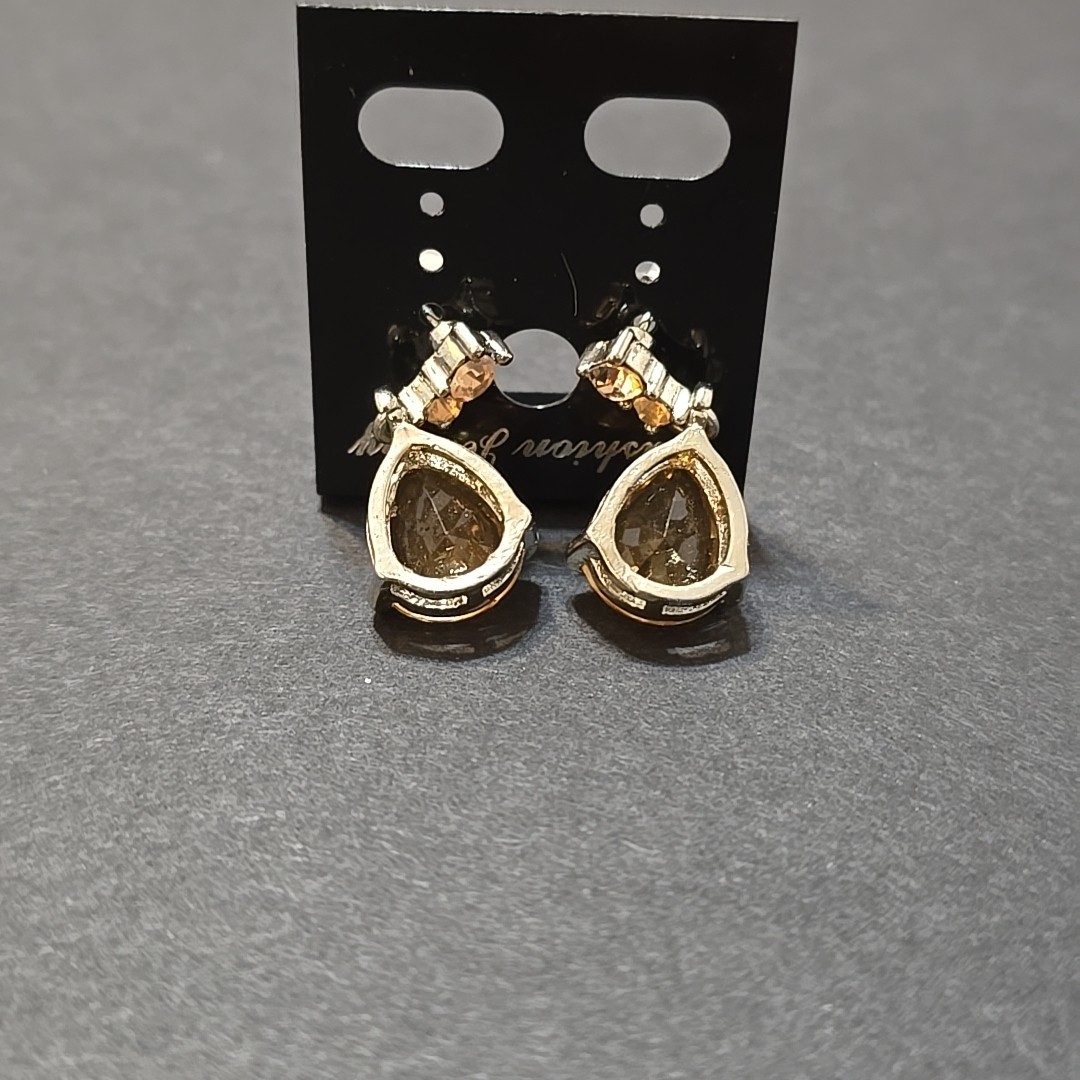 citrine dangle Faux earrings vintage