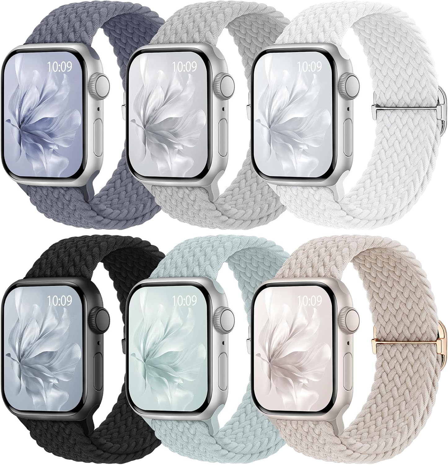 6 Pack Braided Stretchy Bands Compatible with Apple Watch 38Mm-49Mm Women Men