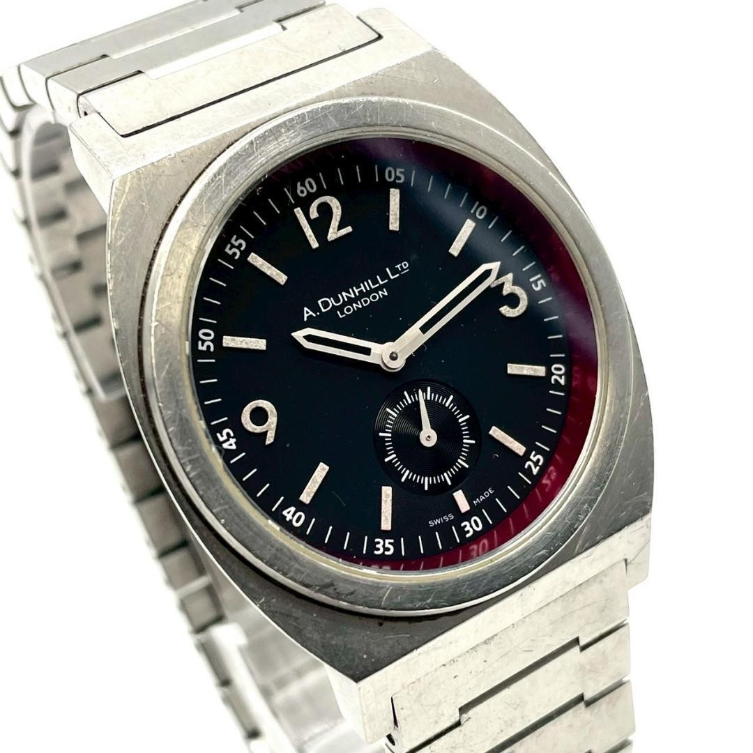 Alfred Dunhill Small Seconds Quartz Watch Silver Stainless Steel Authentic