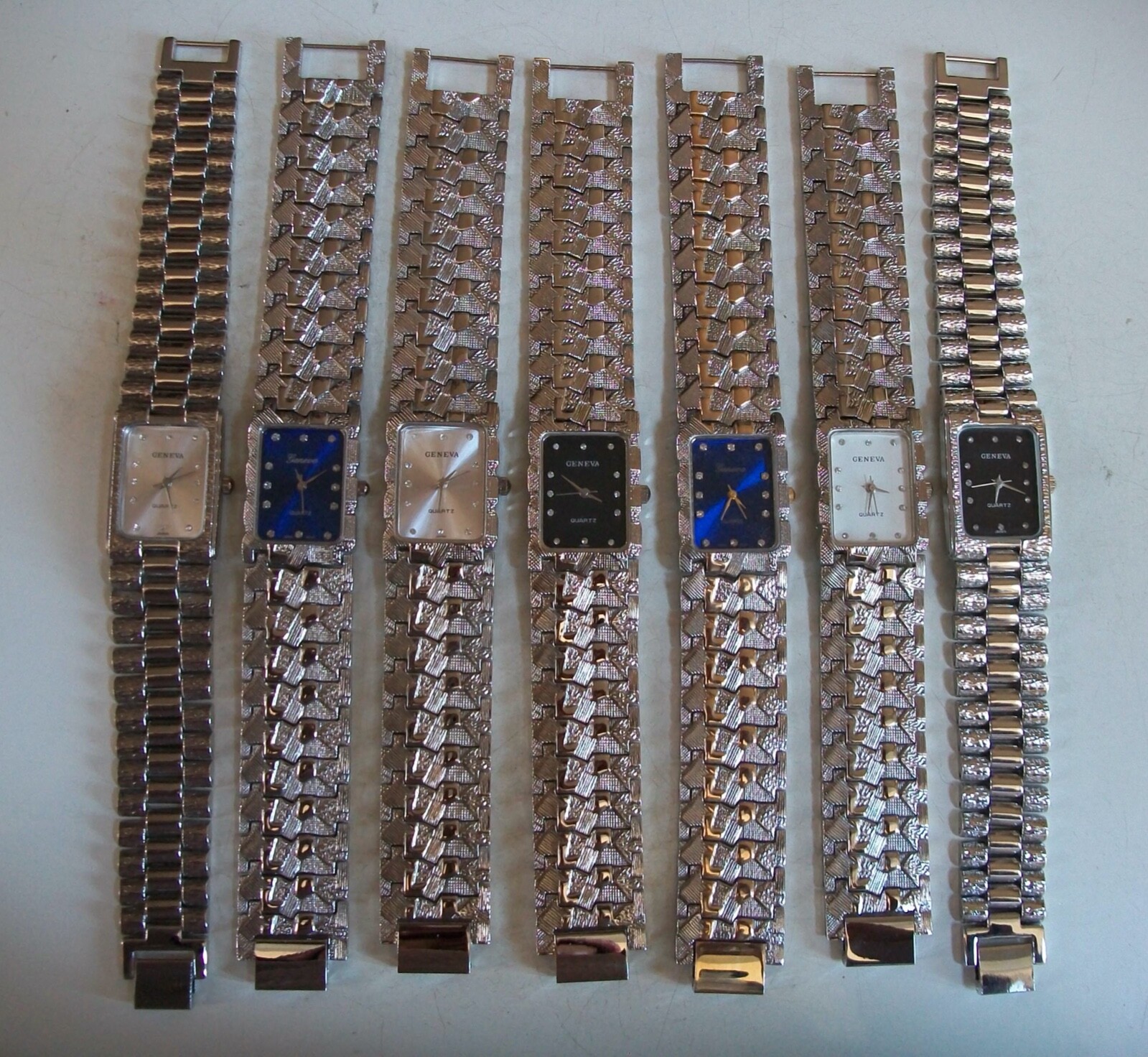 Women’s Geneva Silver & Gold Finish Nugget Style Bracelet Fashion Watch