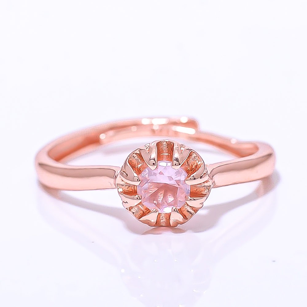 Blue Topaz Gemstone Rose Gold Plated Ring Adjst C7375-6_2