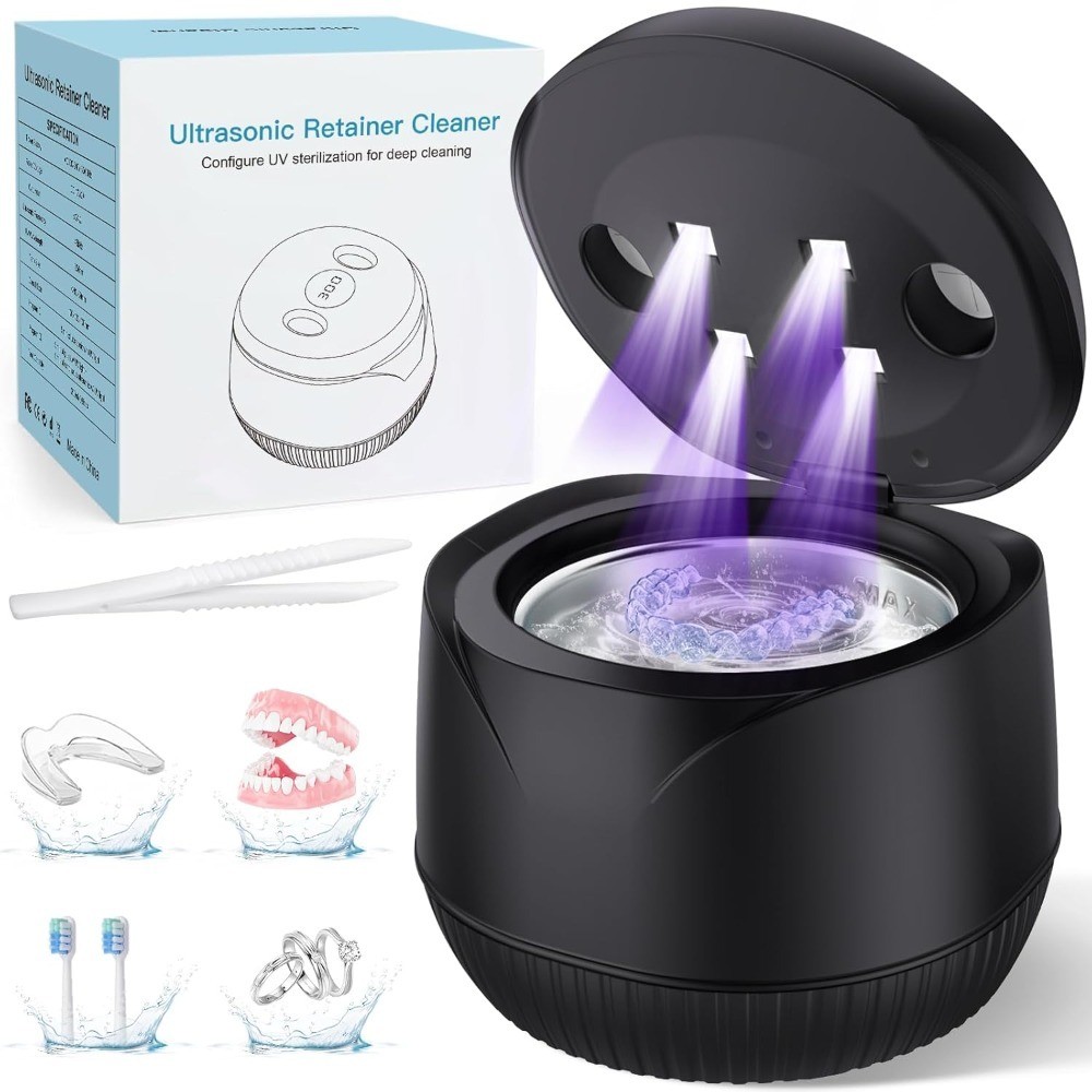 Dental Ultrasonic Retainer Cleaner Machine – Dental Cleaning Pod for Denture,