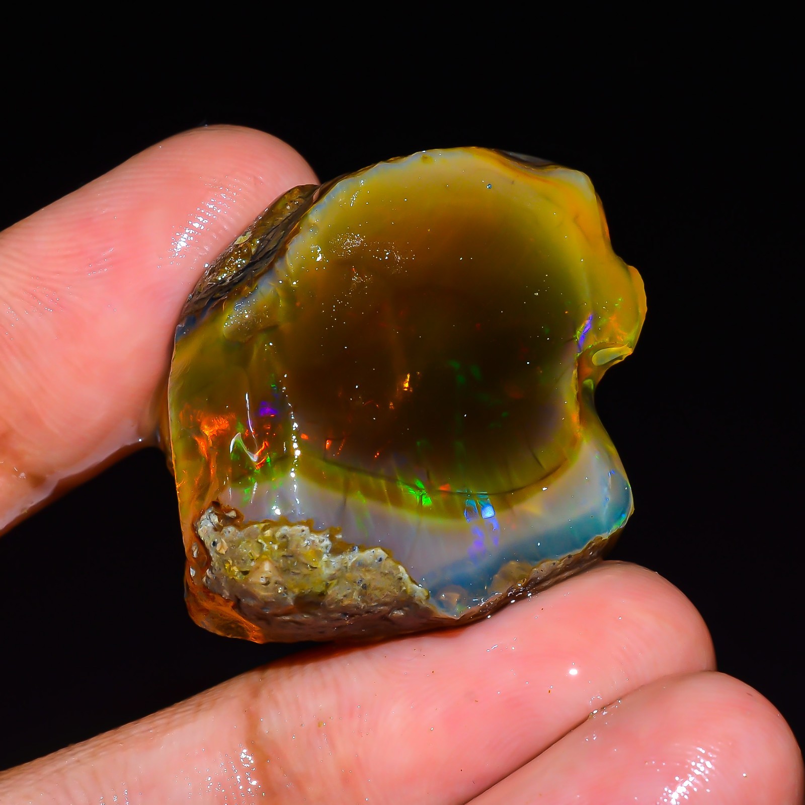 50.5 Ct Amazing Natural Welo Fire Ethiopian Opal Fancy Oil Rough Loose Gemstone.