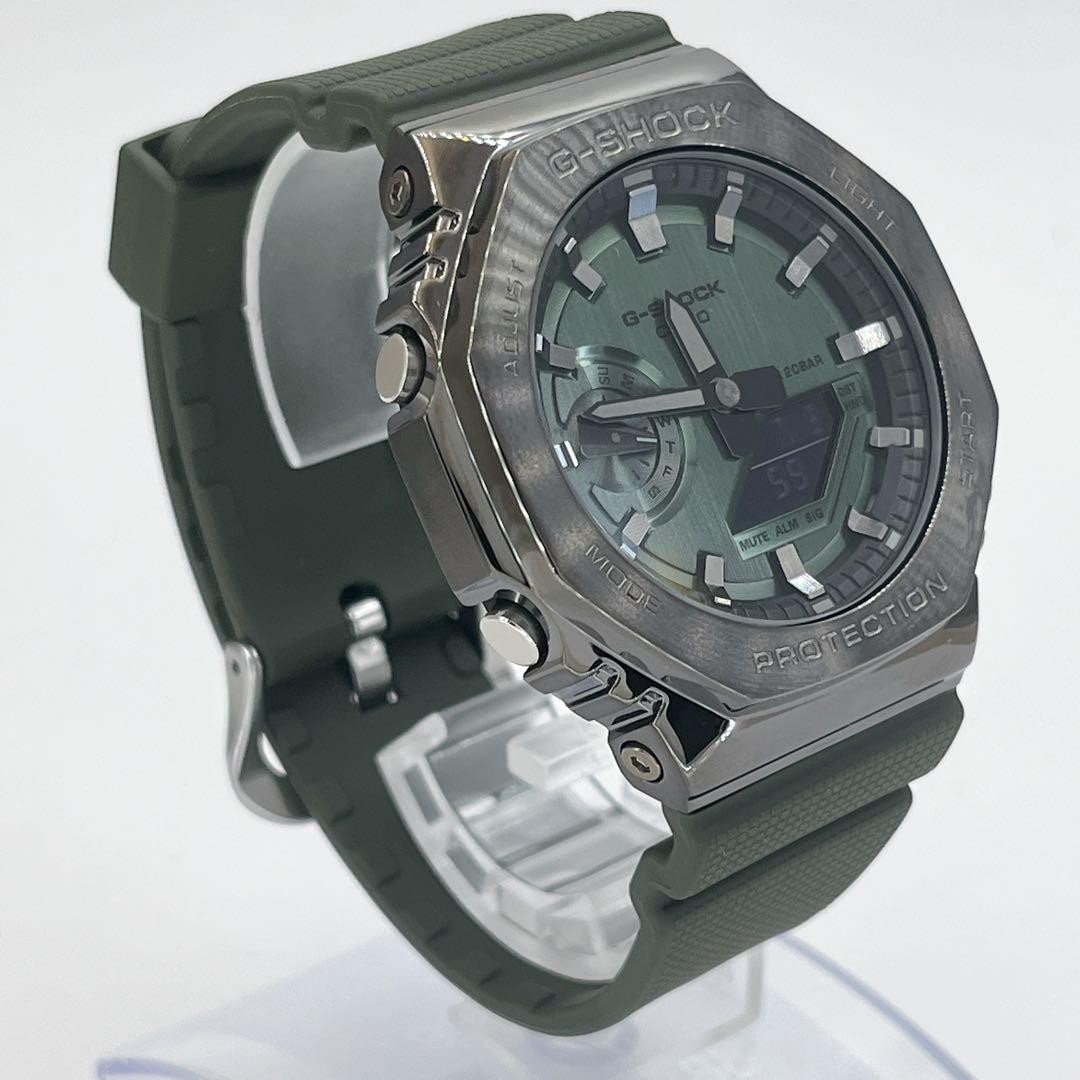 Excellent Condition New Battery G SHOCK GM 2100B Green Casioak Wristwatch