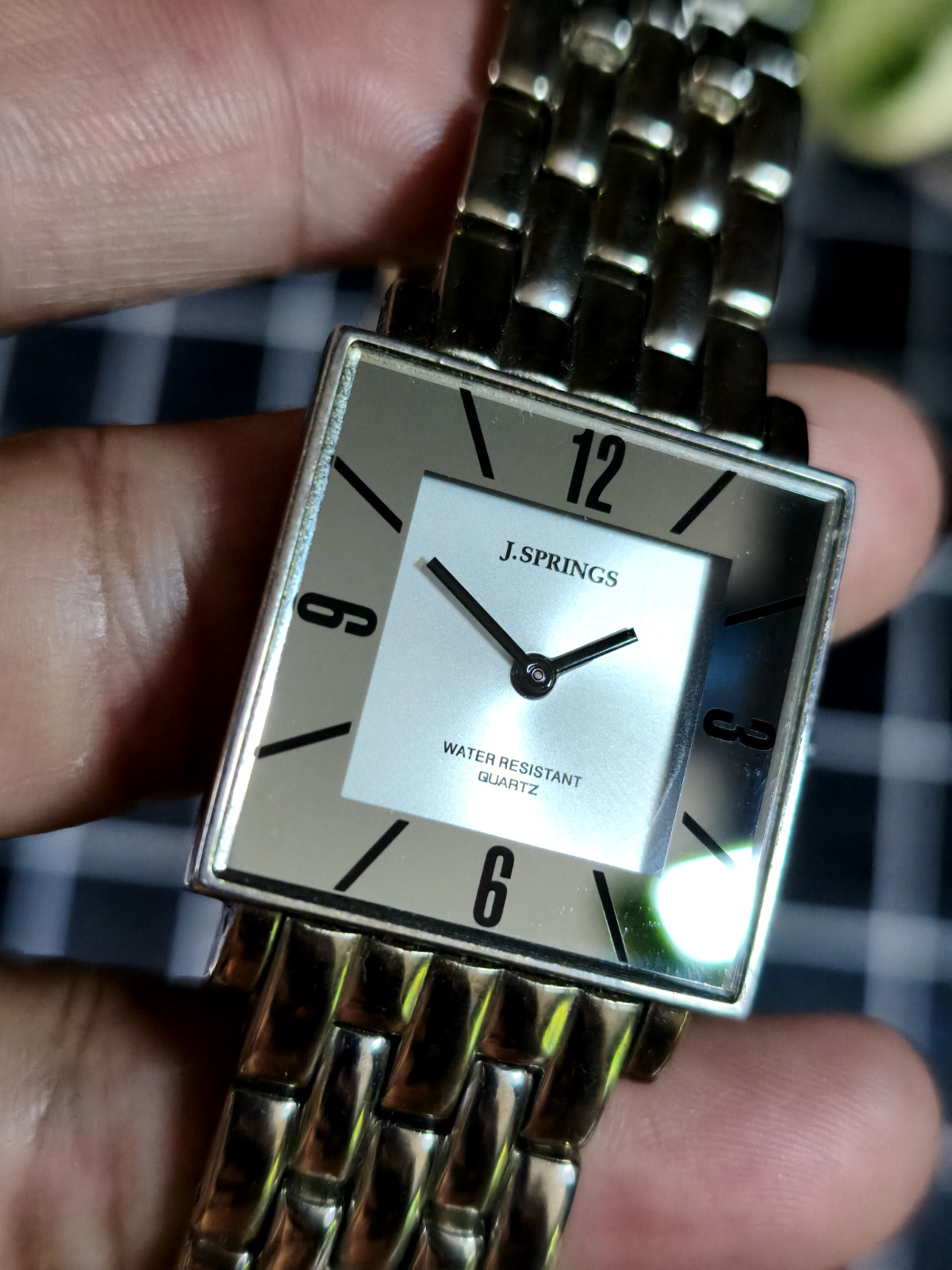 VINTAGE J.SPRINGS BY SEIKO INSTRUMENTS SQUARE MIRROR-DIAL QUARTZ DRESS WATCH
