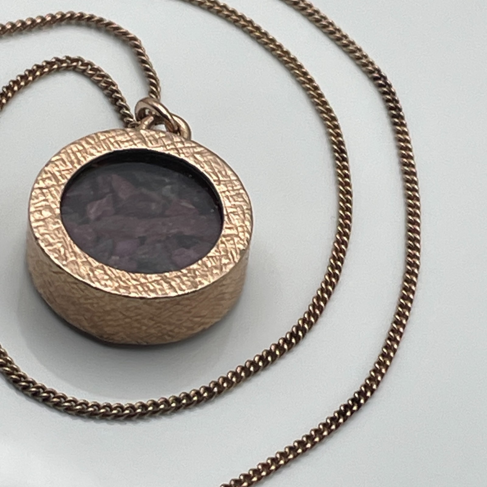 Rose gold on sterling silver/ruby amulet pendant and ‘925’ chain necklace 10.26g