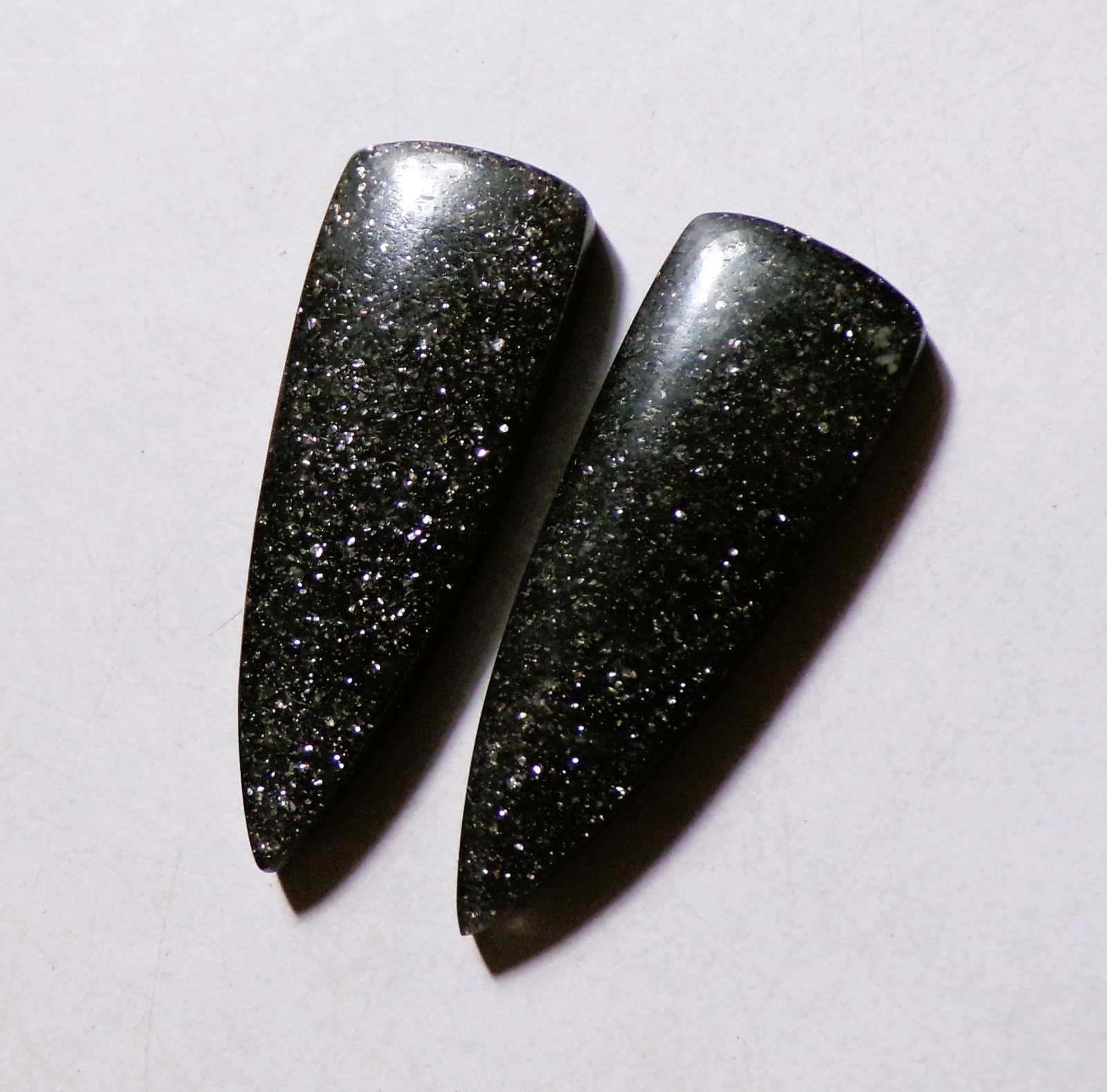 30.80 Cts Natural Black Sunstone Cabochon Match Pair Gemstone 34.3X12.4MM 55