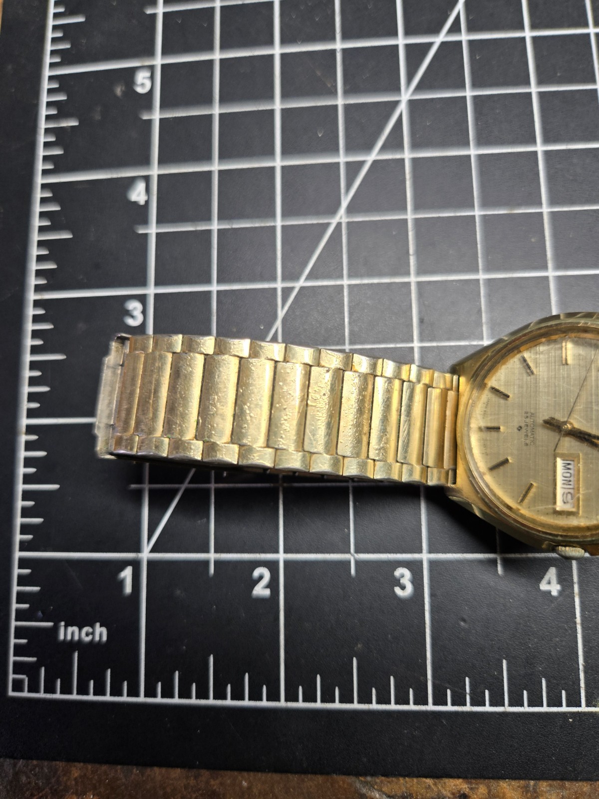 vtg seiko gold tone 5606 7010 automatic 25j 10k rgp band selfwinding