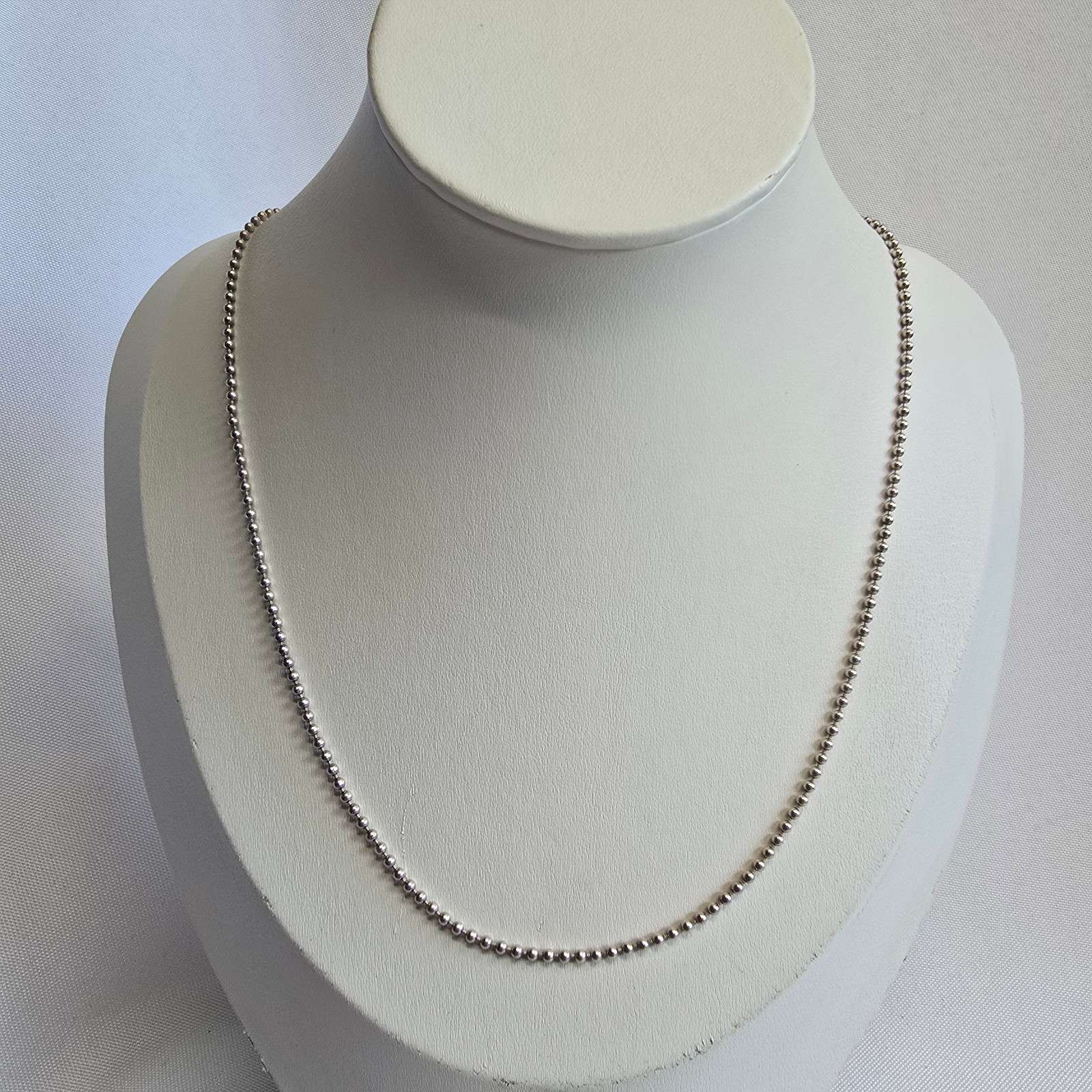 Sterling Silver Necklace 7.71g Fine Jewelry 30″ Ball Chain Spring Ring