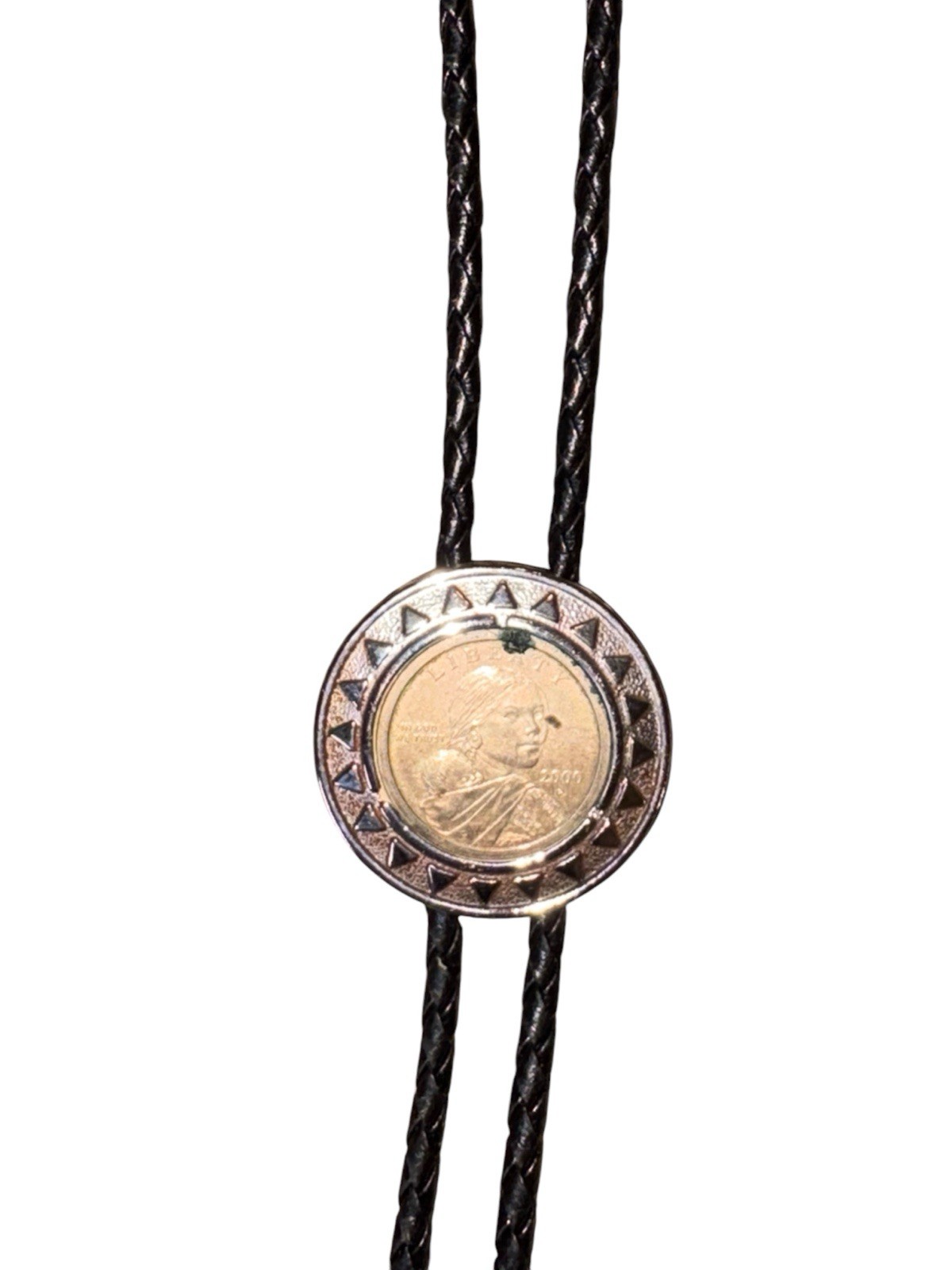 Native American Sacagawea Eagle Gold Dollar Coin 2000 P U.S. Bolo Tie Rare Find