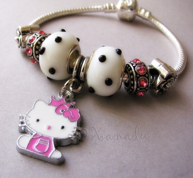 Pink Hello Kitty Princess European Charm Bracelet – Child, Small Sizes Available