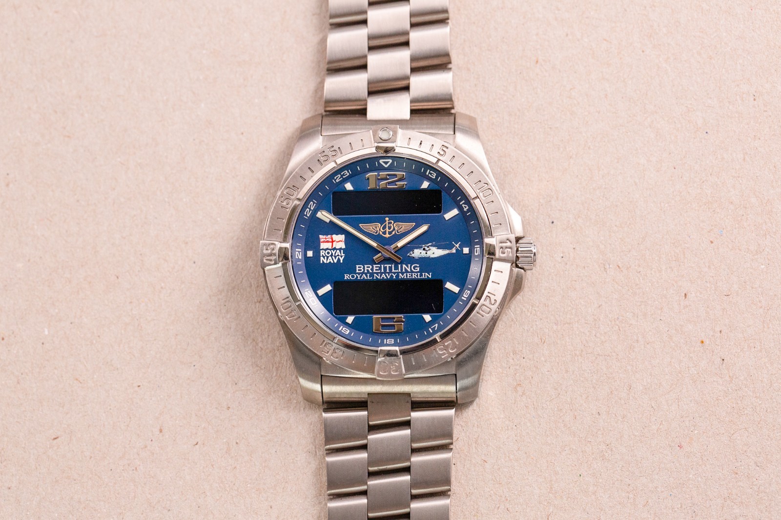 BREITLING Aerospace ROYAL NAVY MERLIN Helicopter – Military Limited Edition NOS